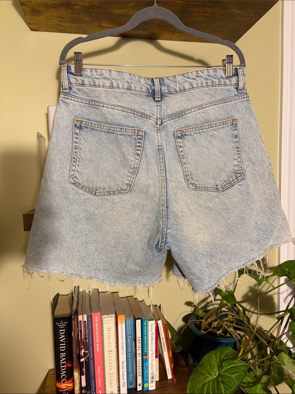 H&M Light Wash Distressed Denim Shorts